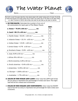 The Water Planet Worksheet