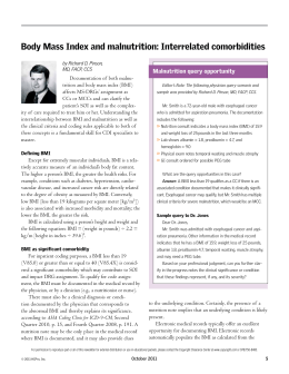Body Mass Index and malnutrition: Interrelated comorbidities