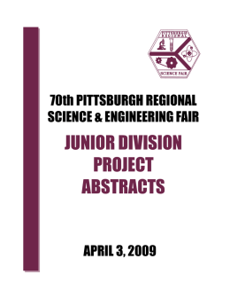 2009 Junior Division Student Abstracts