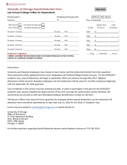 University of Chicago Payroll Deduction Form