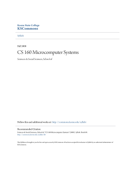 CS 160 Microcomputer Systems - KSCommons