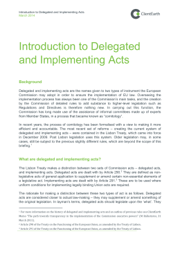 Introduction to Delegated and Implementing Acts
