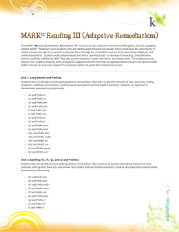MARK12 Reading III (Adaptive Remediation)