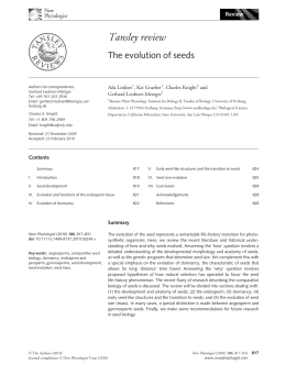 The evolution of seeds