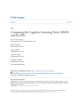 Comparing the Cognitive Screening Tools: MMSE and SLUMS