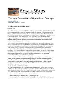 The New Generation of Operational Concepts