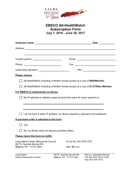 EBSCO Alt-HealthWatch Subscription Form