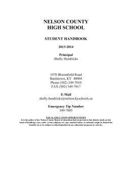 Student Handbook - Nelson County High School
