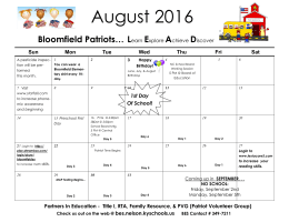 August 2016 - Bloomfield Elementary School