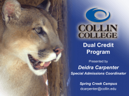 Dual Credit Information - PISD Instructional Site