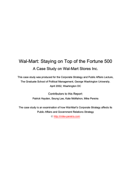 A Case Study on Wal-Mart Stores Inc