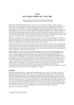Case 5 WAL-MART STORES INC., MAY 2002*