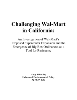 Challenging Wal-Mart in California: