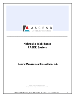 Nebraska Web Based PASRR System