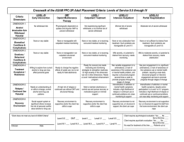 Crosswalk of the ASAM PPC-2R Adult Placement Criteria: Levels of