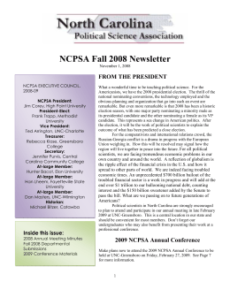 Fall, 2008 - North Carolina Political Science Association