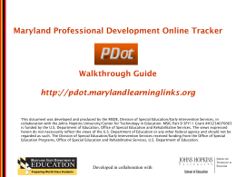 The Maryland Online IEP - Maryland Learning Links