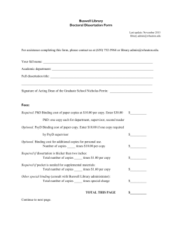 Dissertation form - Buswell Library