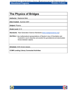 The Physics of Bridges - Cornell Center for Materials Research