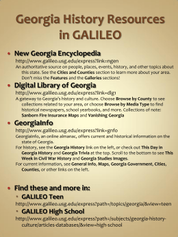 Civil War Sesquicentennial: Resources in GALILEO and