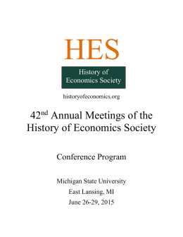 42 Annual Meetings of the History of Economics Society