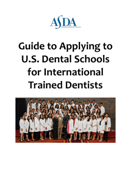 Guide to Applying to U.S. Dental Schools for International Trained