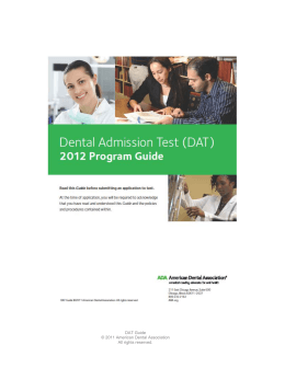 (DAT) Program Guide 2012 - Dental CE Courses: The Richmond