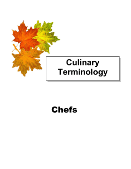Culinary Terminology Chefs