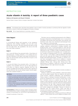 Acute vitamin A toxicity: A report of three paediatric