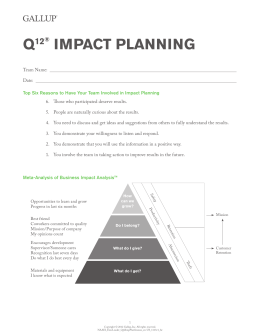 Q12® Impact plannIng