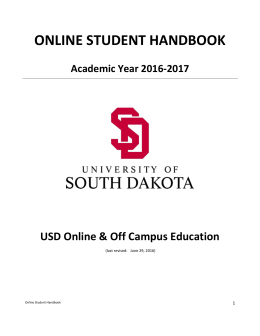 online student handbook - University of South Dakota