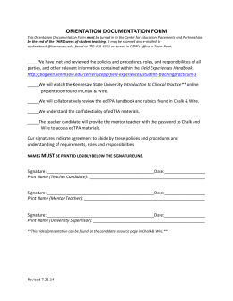 orientation documentation form - Bagwell College of Education at