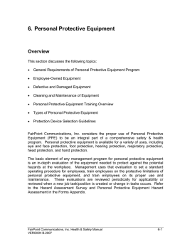6. Personal Protective Equipment