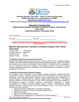 Medical Administrative Assistant Certificate Program