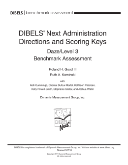 DIBELS® Next Administration Directions and Scoring Keys