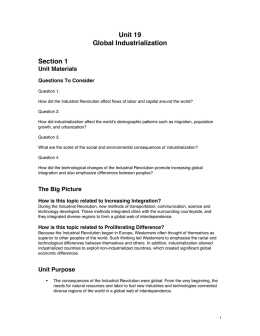 Unit 19 Global Industrialization Section 1