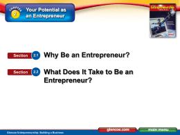 Why Be an Entrepreneur? What Does It Take to Be an Entrepreneur?