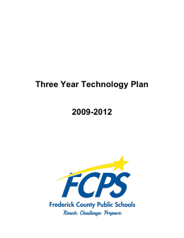 2009-12 FCPS Technology Plan - Frederick County Public Schools