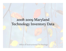 2008-2009 Maryland Technology Inventory Data
