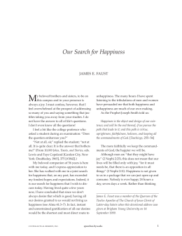 Our Search for Happiness - BYU Speeches