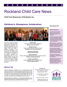 Rockland Child Care News - Child Care Resources of Rockland
