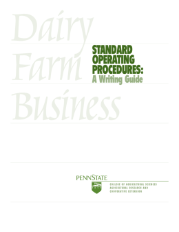 Standard Operating Procedures: A Writing Guide