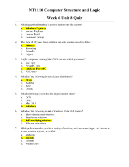 NT1110 Computer Structure and Logic Week 6 Unit 8 Quiz Answer
