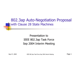 802.3ap Auto-Negotiation Proposal