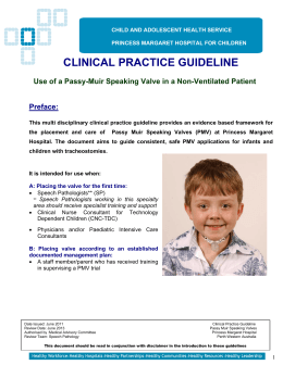 CLINICAL PRACTICE GUIDELINE Use of a Passy