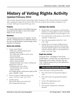 History of Voting Rights Activity