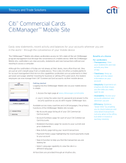 Citi® Commercial Cards CitiManager SM Mobile Site
