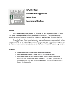 IUPUI-Ivy Tech Guest Student Application Instructions International
