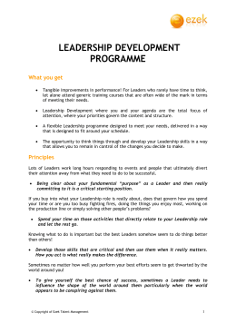Leadership Development Programme brochure