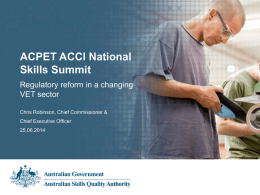 Presentation Title - Australian Skills Quality Authority